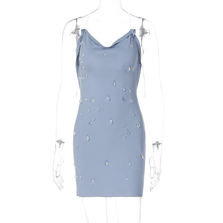Damen figurbetonendes Minikleid mit eleganter Drapierung und transparenten Applikationen Echo Archiv