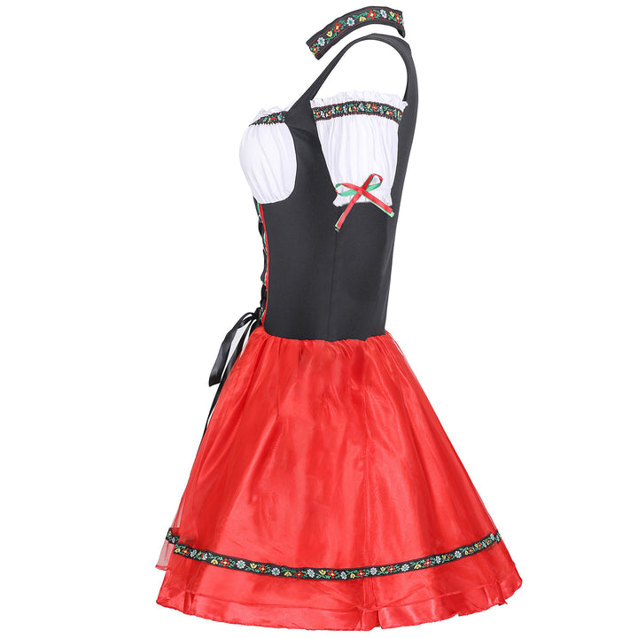 Damen nan folklorisches Kostümkleid mit off-shoulder Bluse Schnürkorsage und stufigem Tüllrock Echo Archiv