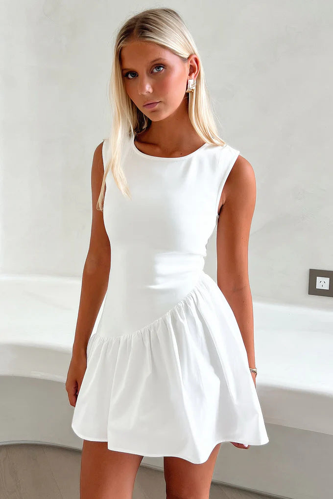 Damen verspieltes Sommerkleid mit asymmetrischem Schnitt und Rüschendetails Echo Archiv