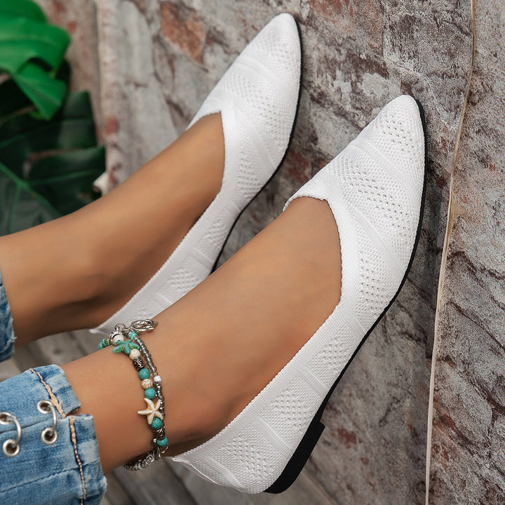 Damen elegante Ballerinas mit atmungsaktivem Strickdesign Echoarchiv
