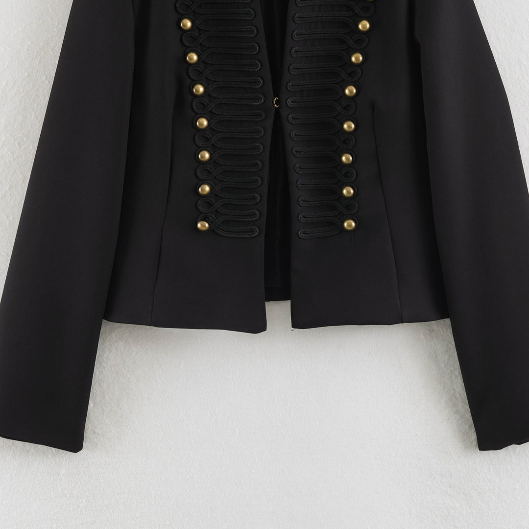 Damen Kurzblazer im Marschall-Look mit Kordelornament und Messingknöpfen Echoarchiv