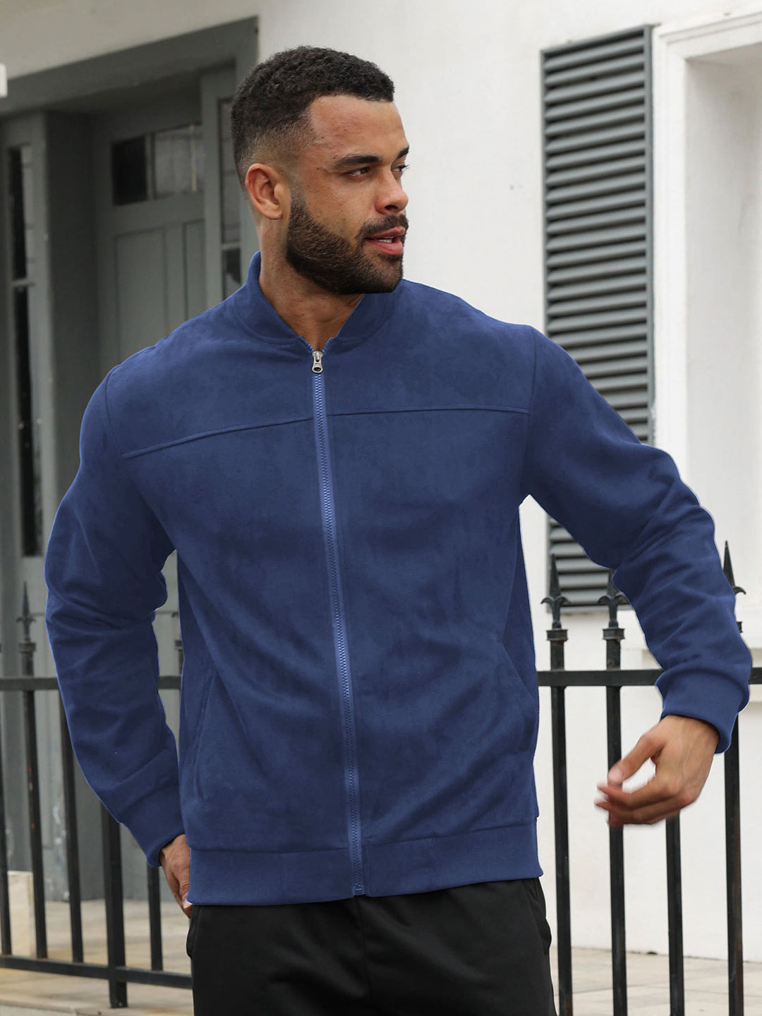Herren modische Jacke im sportlichen Suede-Look Echoarchiv