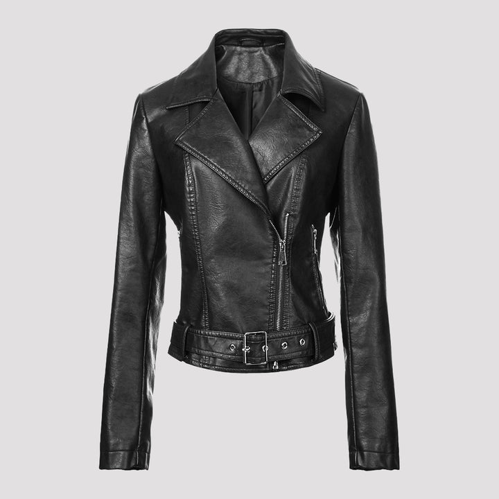 Damen Trendige Bikerjacke mit Taillengürtel Echo Archiv