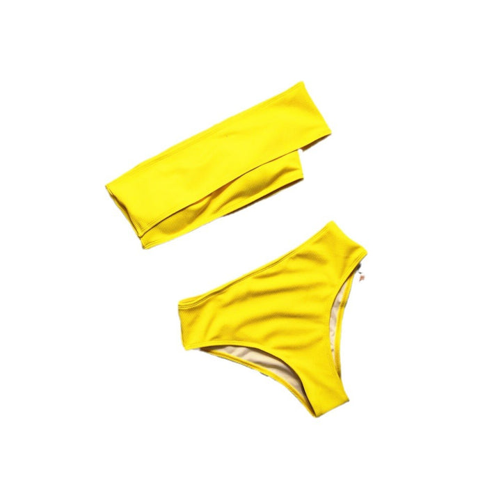 Damen Hochgeschnittener Bikini mit schulterfreiem Oberteil und elastischem Material Echo Archiv
