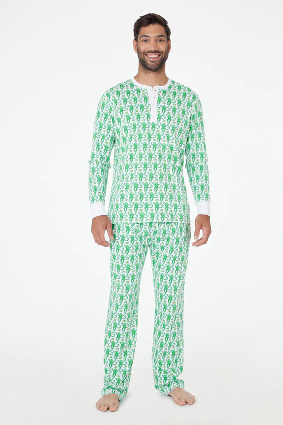 Herren Schlafanzug-Set mit frohem Muster und praktischen Taschen Echoarchiv