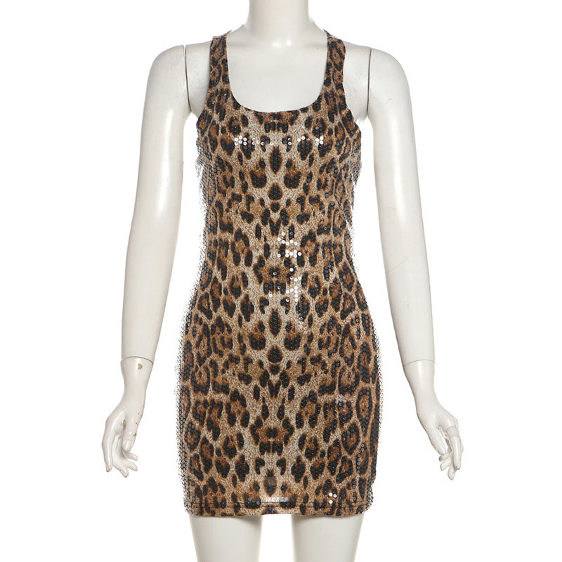 Damen Glitzerndes Tiermuster-Kleid Echo Archiv