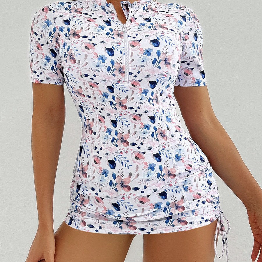 Damen Sportlicher Rashguard mit Reißverschluss Echo Archiv