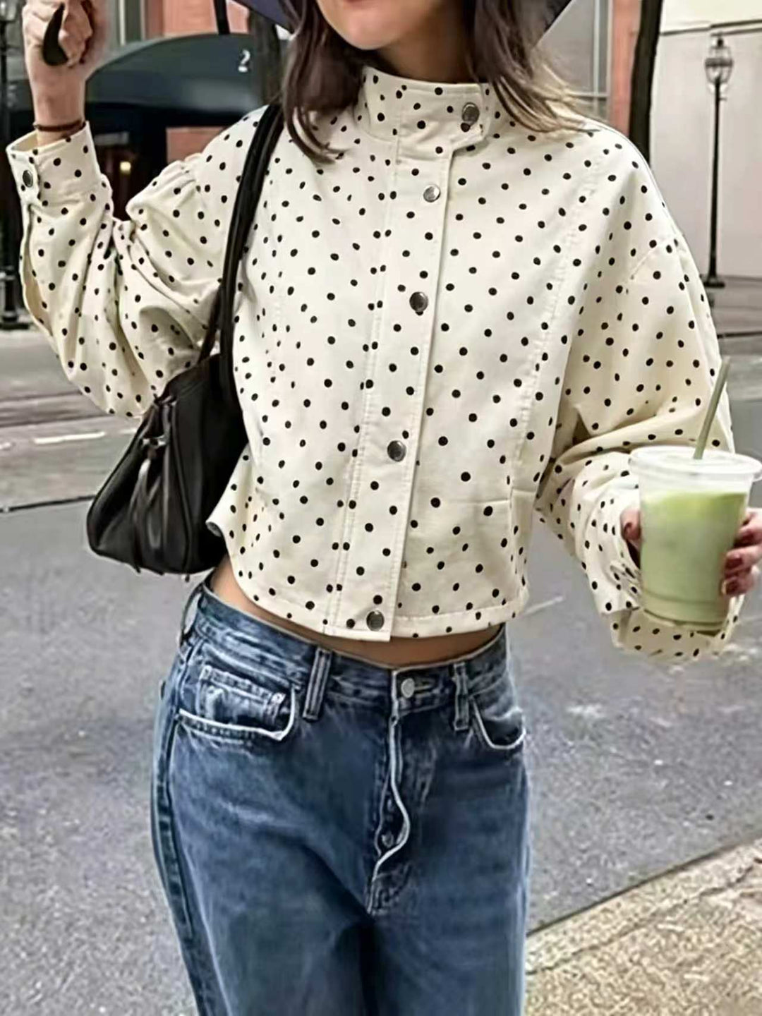 Damen Modische Jacke mit Punkten Echo Archiv
