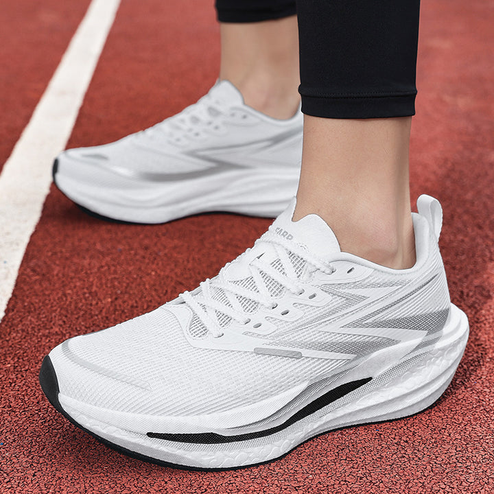 Unisex dynamische Straßenlaufschuhe mit gebogener Rocker‑Zwischensohle, reaktiver EVA‑Dämpfung und atmungsaktivem Strickobermaterial – Tavélo