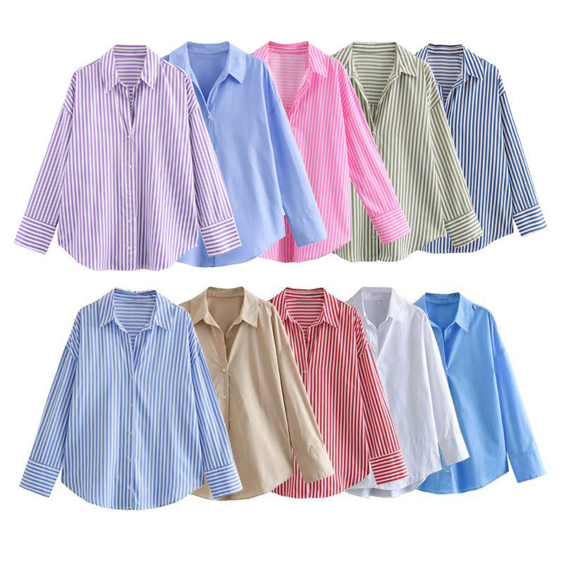 Damen Oversize-Hemdbluse mit überschnittener Schulter und klassischer Knopfleiste Echo Archiv