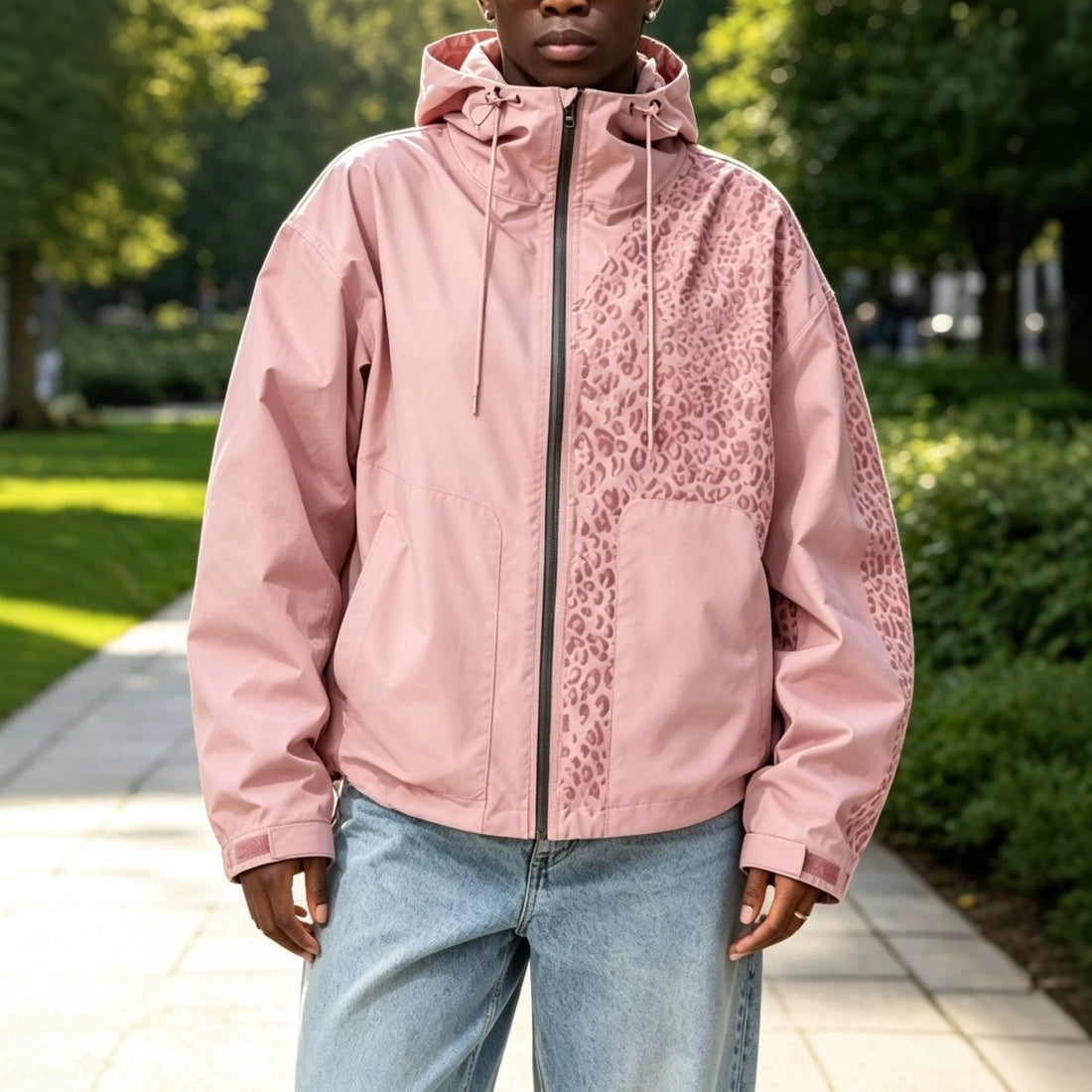 Damen Modische Jacke mit Kapuze und Tierdruck – Célinea