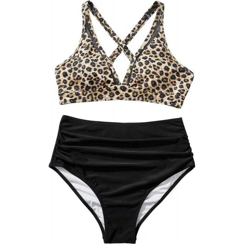 Damen Bikini-Set mit modischem Animalprint und Bicolor-Design Echo Archiv