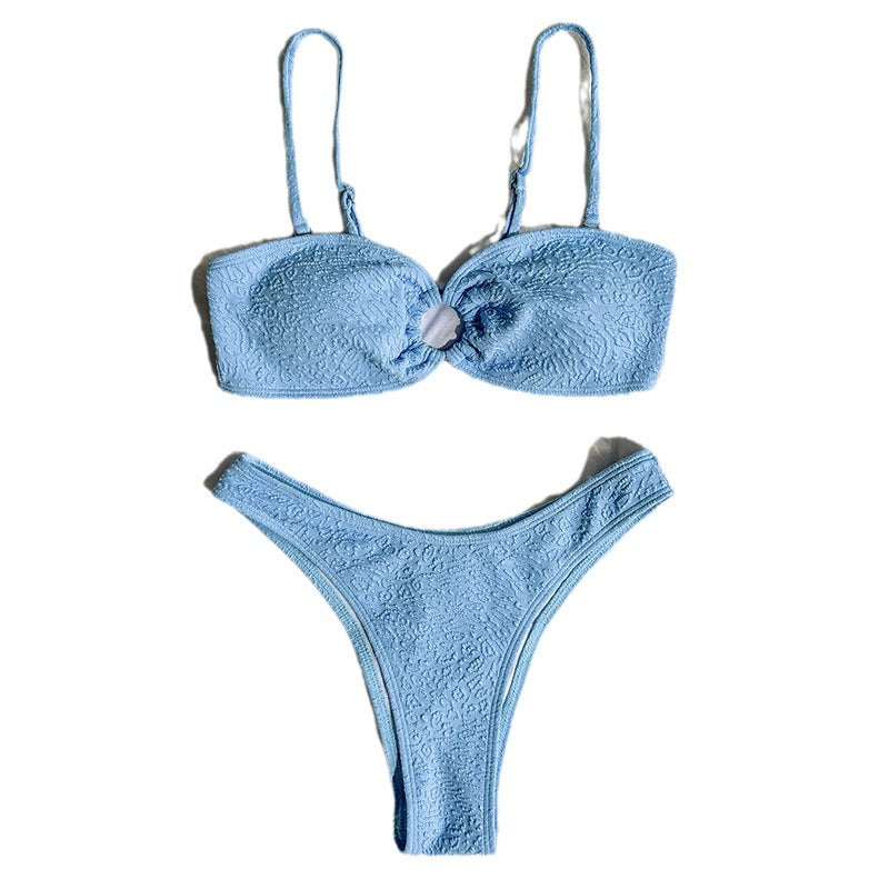 Damen Bandeau-Bikini mit strukturiertem Gewebe Echo Archiv