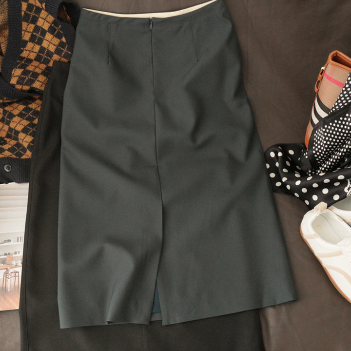 Damen Eleganter Midirock mit schicker Schlitzdetail Echoarchiv