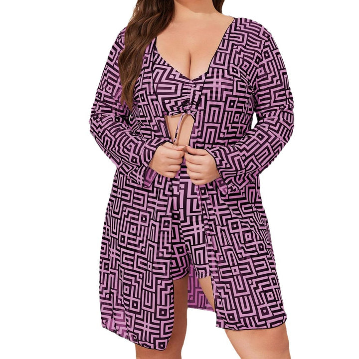 Damen Bademode-Set mit stylischem Kimono und Shorts Echo Archiv