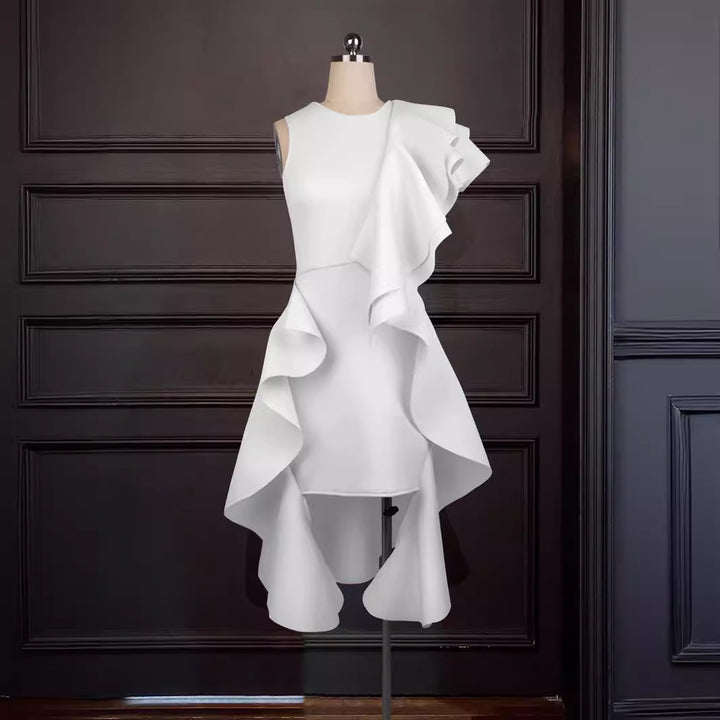 Damen Kleid mit asymmetrischem Rüschendesign Echo Archiv