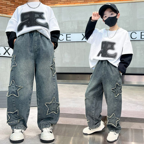 Damen Baggy-Jeans mit Sternenapplikationen Echo Archiv