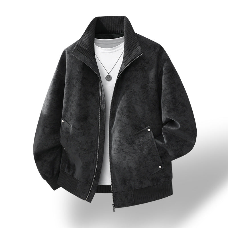 Herren Velours‑Imitat Bomberjacke mit Stehkragen, Thermofutter & Reißverschluss Echoarchiv