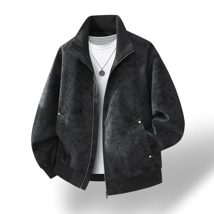 Herren Velours‑Imitat Bomberjacke mit Stehkragen, Thermofutter & Reißverschluss Echoarchiv