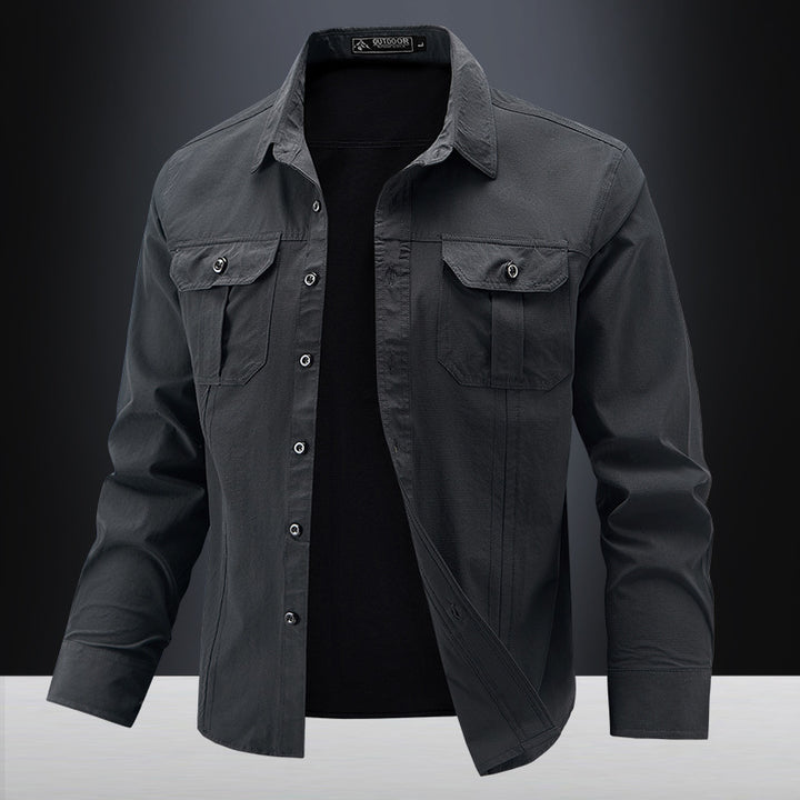 Herren Lässige Hemdjacke mit Brusttaschen Echo Archiv