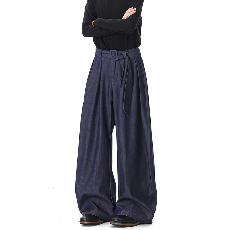 Damen Weite Paperbag-Hose mit hohem Bund, Falten und Taillengürtel Echo Archiv