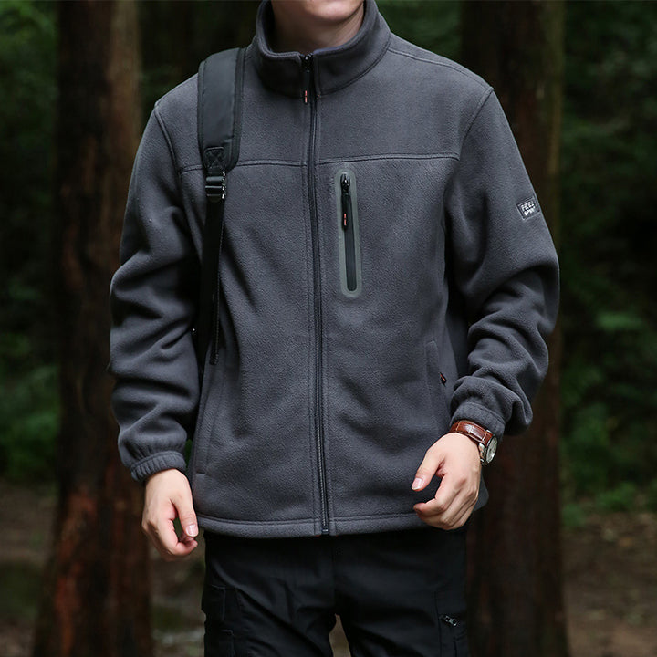 Herren Fleece-Outdoorjacke mit durchgehendem Reißverschluss, hohem Kragen und wasserabweisender Reißverschlusstasche Echo Archiv