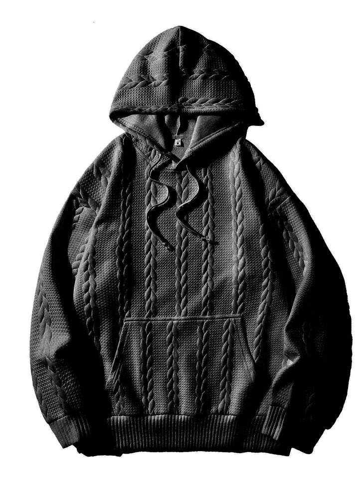 Herren Kapuzenpullover mit strukturiertem Muster Echoarchiv