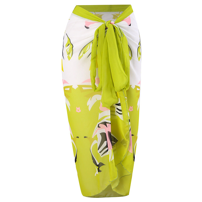 Damen Eleganter Badeanzug mit floralem Detail und transparenter Strandtunika Echo Archiv