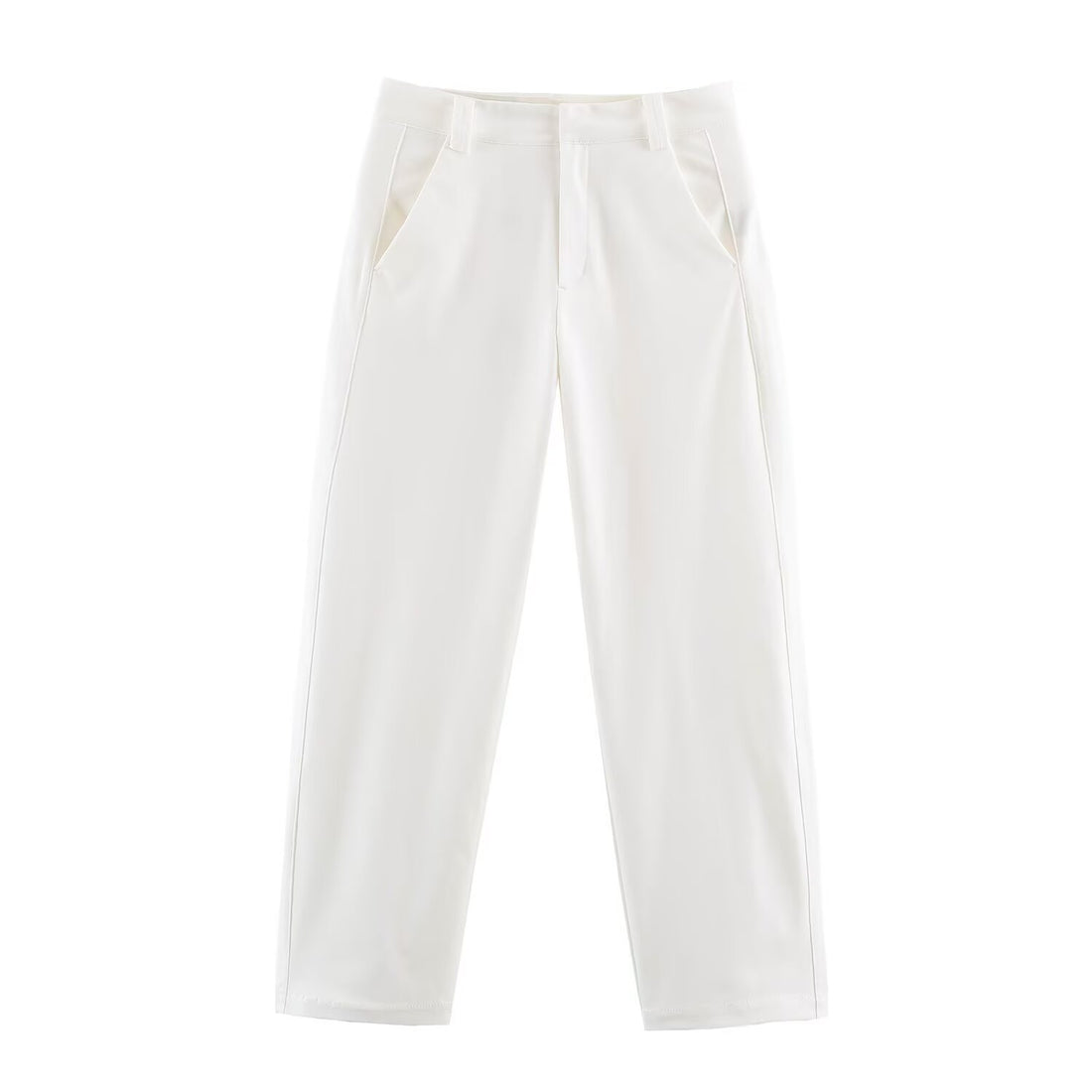 Damen Hochtaillierte weite Cropped‑Hose mit Bügelfalte und Eingrifftaschen Echo Archiv