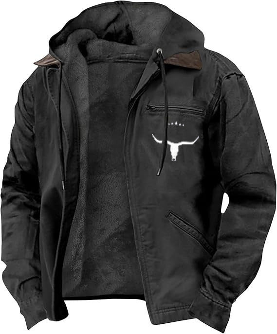 Herren nan wattierte Kapuzenjacke mit Teddyfutter und robuster Canvas-Aussenschicht Echo Archiv