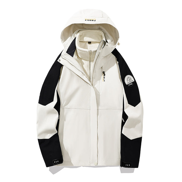 Herren nicht wasserdichte dreiteilige Winterjacke mit abnehmbarem Kapuze und Fleece-Innenjacke – Marzano