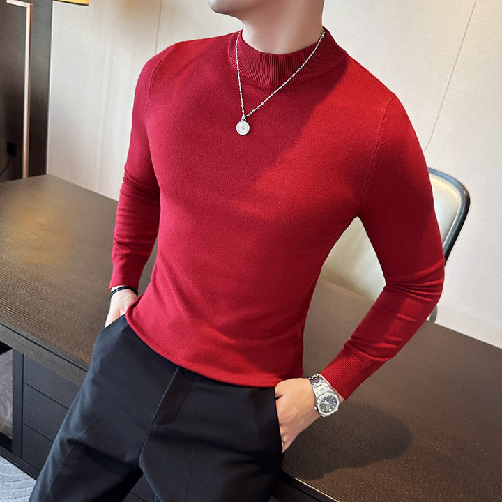 Herren modischer Pullover mit hohem Kragen und eleganter Passform Echoarchiv