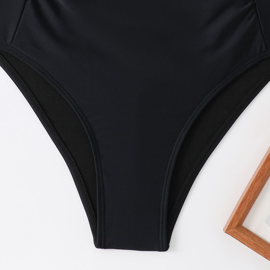 Damen Eleganter hochgeschnittener Badeanzug mit dekorativen Schleifendetails Echo Archiv