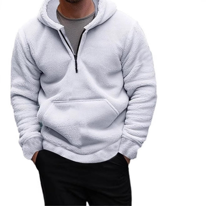 Herren Kuscheliger Fleece-Hoodie mit halblangem Reißverschluss Echoarchiv