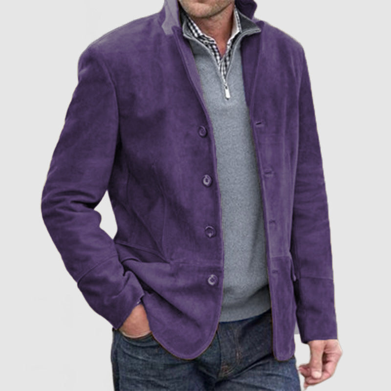 Herren Elegante Wildlederjacke mit modernen Details Echoarchiv