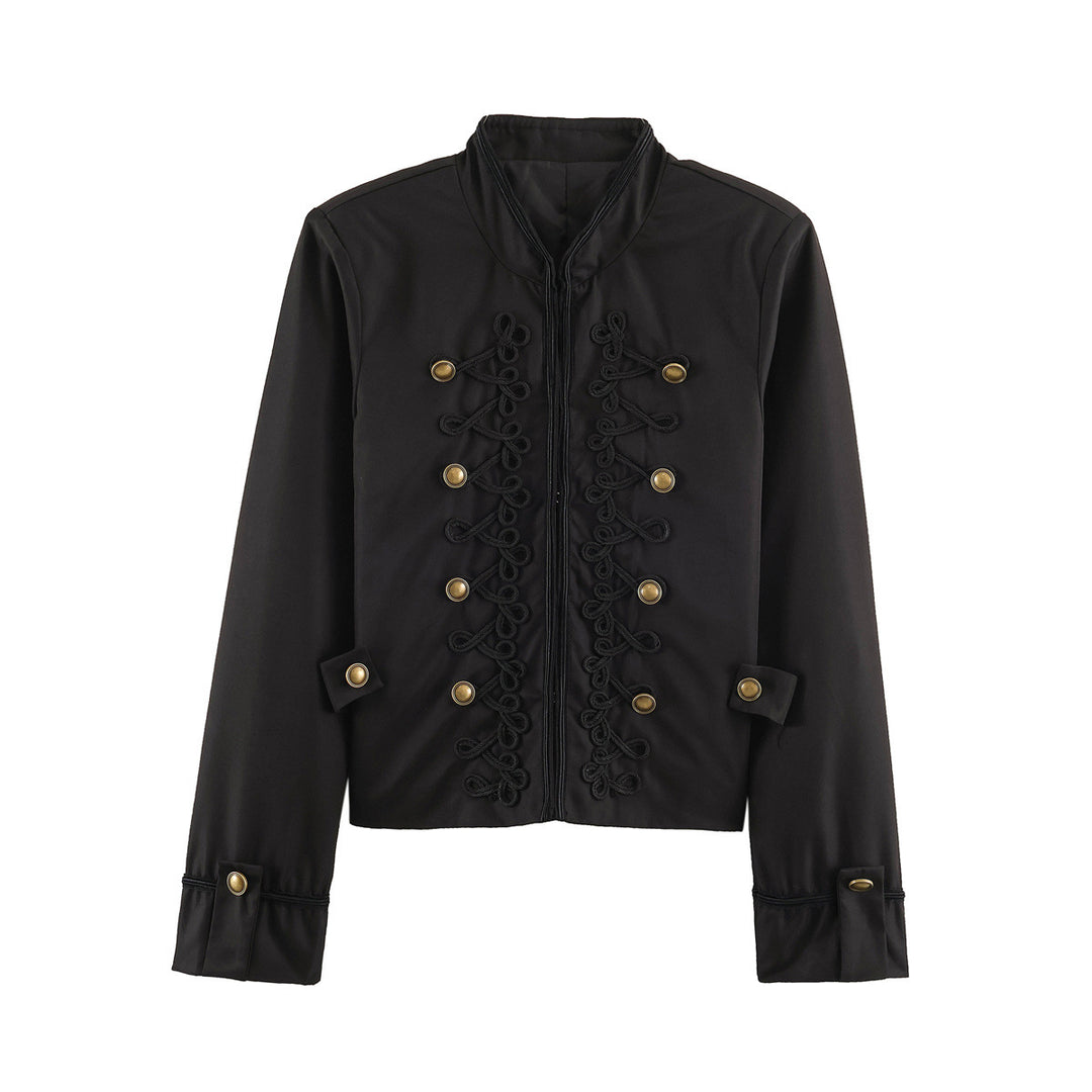Damen Kurzblouson im Militärstil mit ornamentaler Kordel- und Knopfverzierung Echo Archiv
