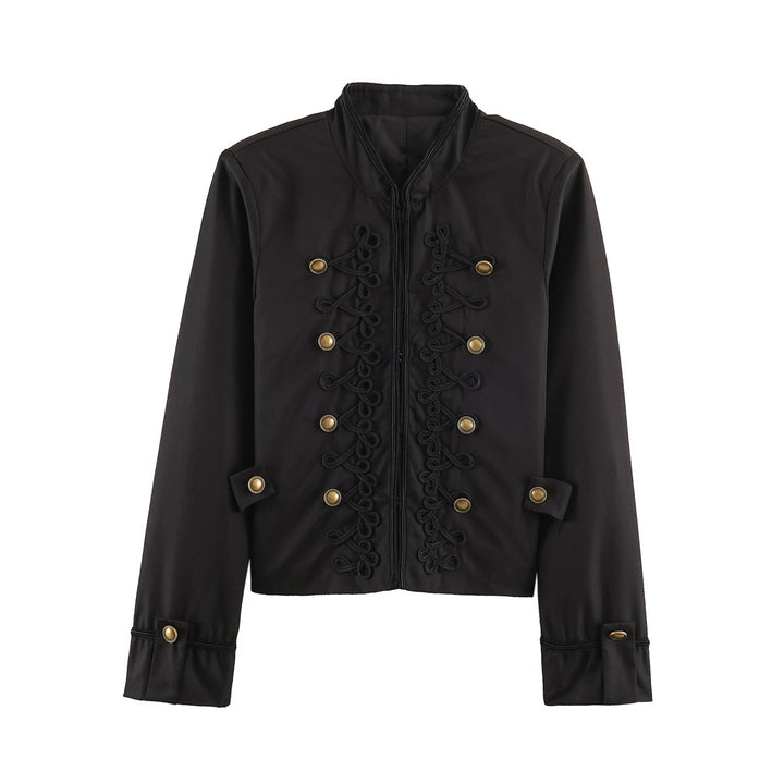 Damen Kurzblouson im Militärstil mit ornamentaler Kordel- und Knopfverzierung Echo Archiv