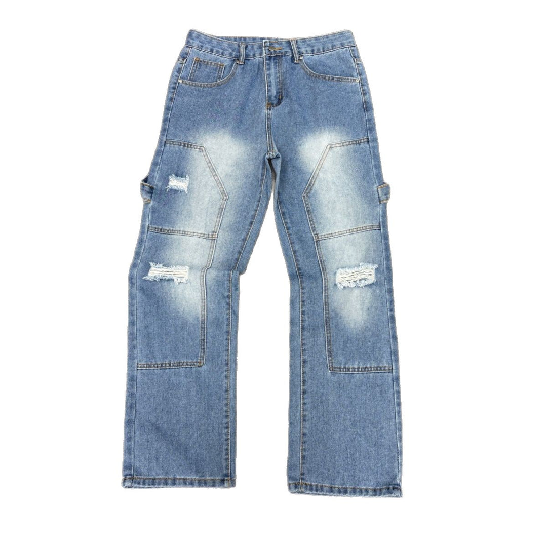 Herren Lässige Cargo-Jeans mit Riss-Details Echoarchiv