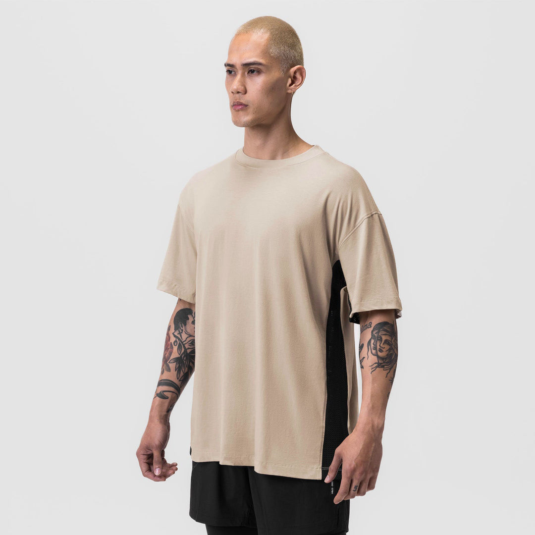 Herren lässiges Oversized T-Shirt mit seitlichen Mesh-Einsätzen Echoarchiv