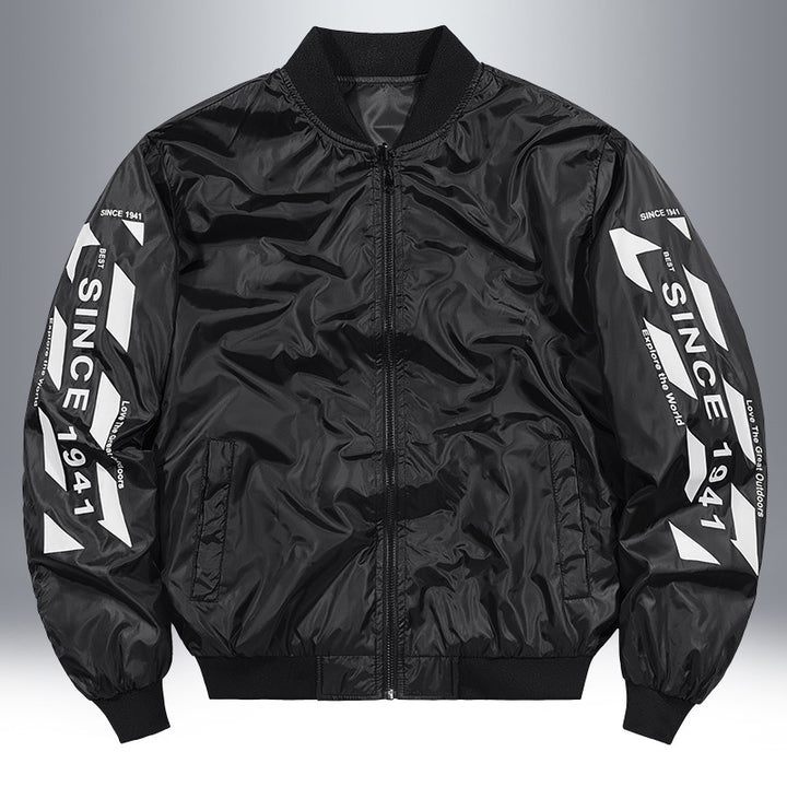 Herren Leichte Nylon-Bomberjacke im Aviator-Style mit Patchdetails und Ärmeltasche Echoarchiv