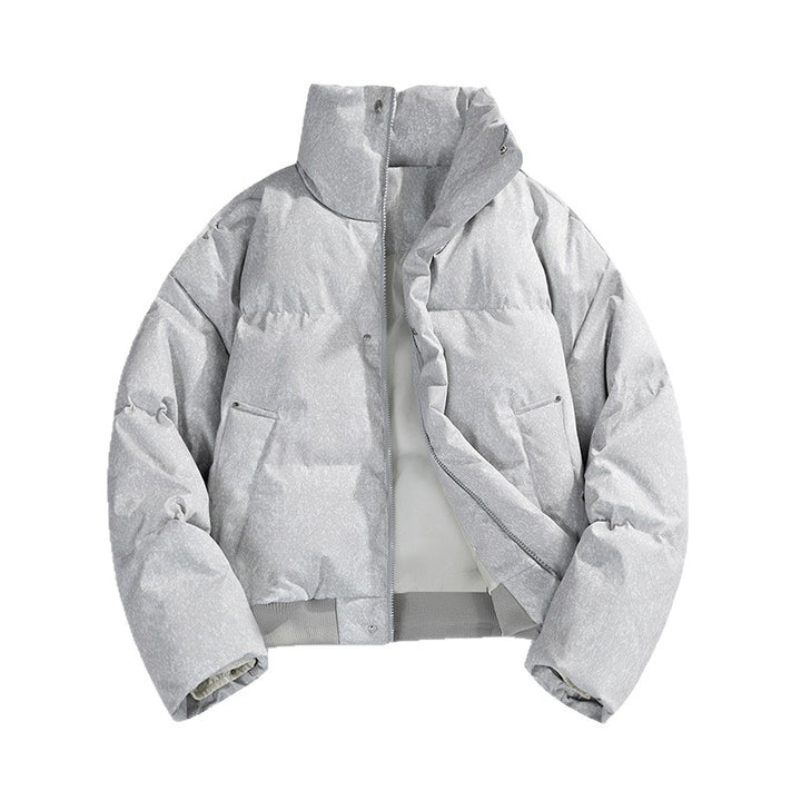 Herren Kurze wattierte Steppjacke mit hohem Stehkragen und matter Strukturoptik Echo Archiv