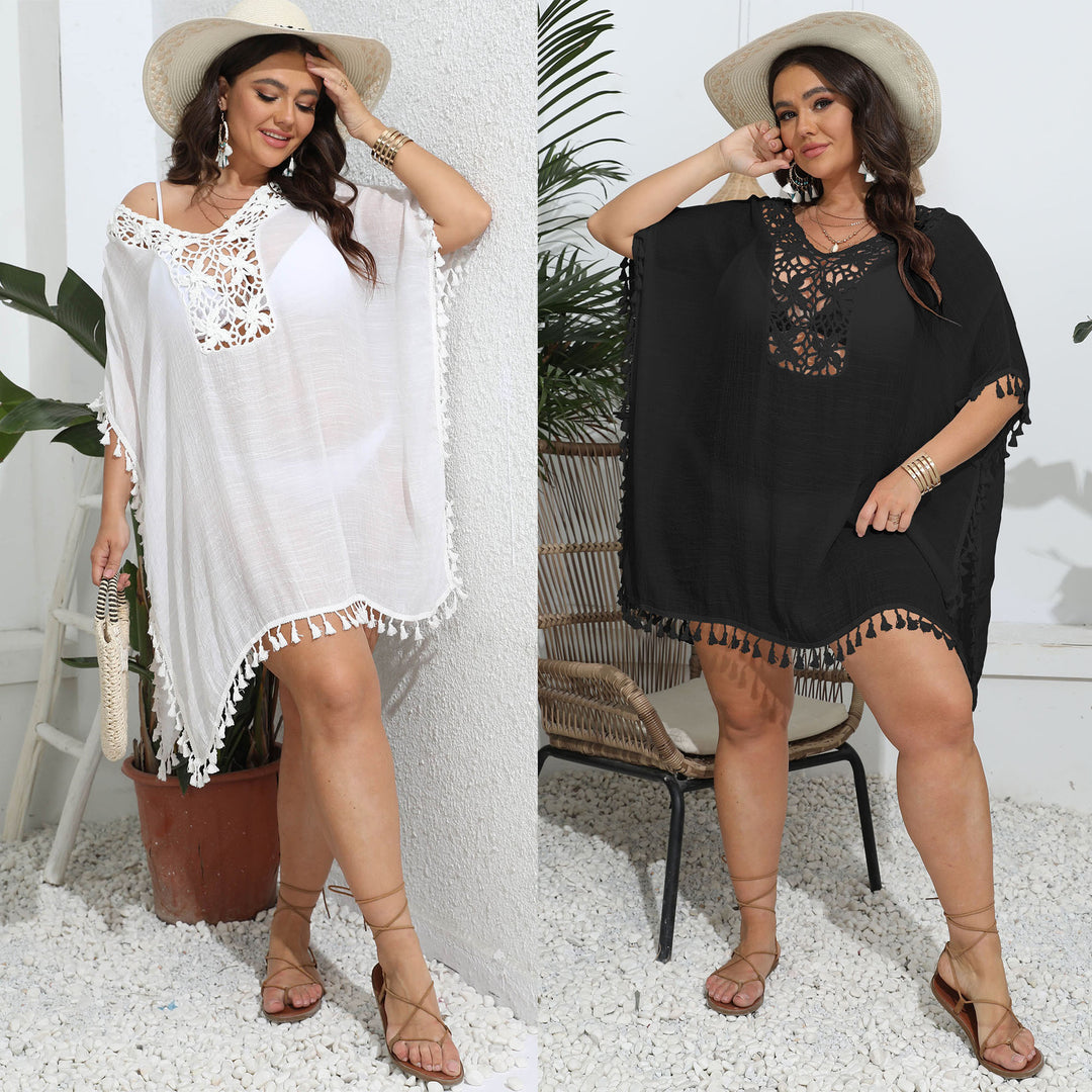 Damen eleganter Häkel-Strandponcho Echo Archiv