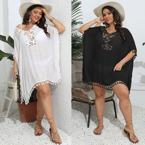 Damen eleganter Häkel-Strandponcho Echo Archiv