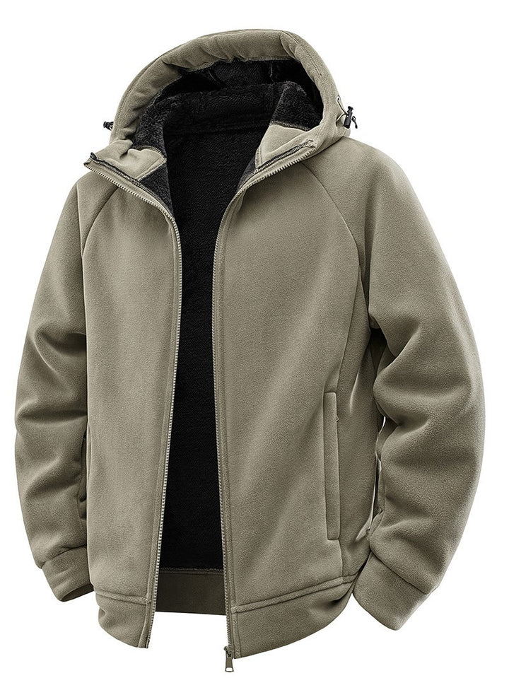Herren Gefütterte Kapuzen-Fleecejacke mit Teddyfutter und durchgehendem Reißverschluss Echo Archiv