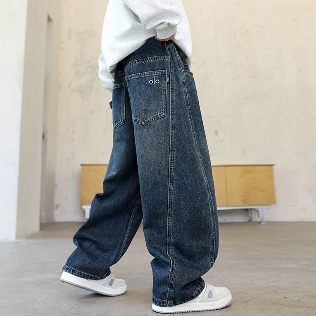 Damen lässige weite Denim-Hosen Echo Archiv