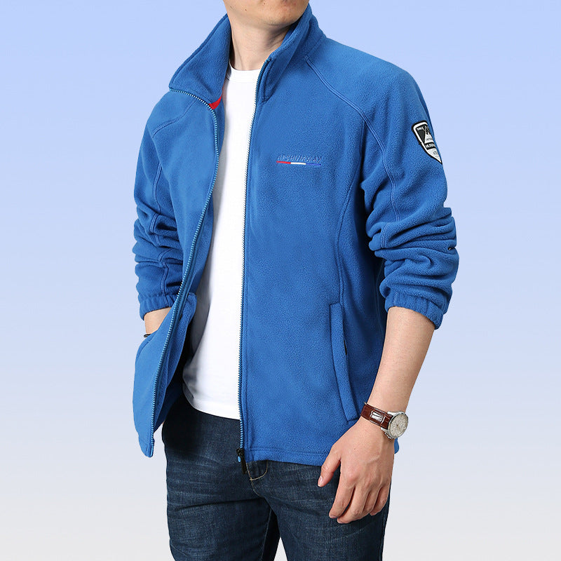 Herren Fleece-Outdoorjacke mit Stehkragen und durchgehendem Reißverschluss Echo Archiv
