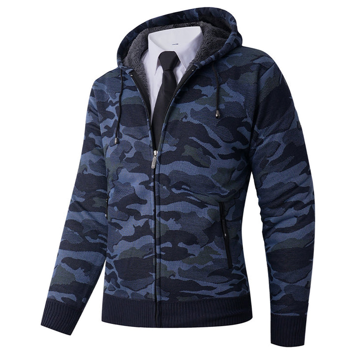 Herren modischer Hoodie mit gefütterter Kapuze und kräftigem Camouflage-Muster Echoarchiv