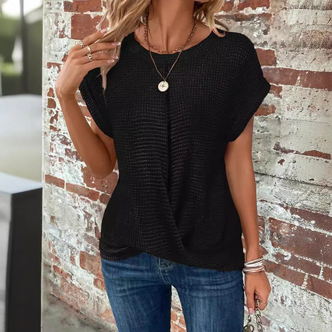 Damen lässiges Waffelstrickshirt Echo Archiv