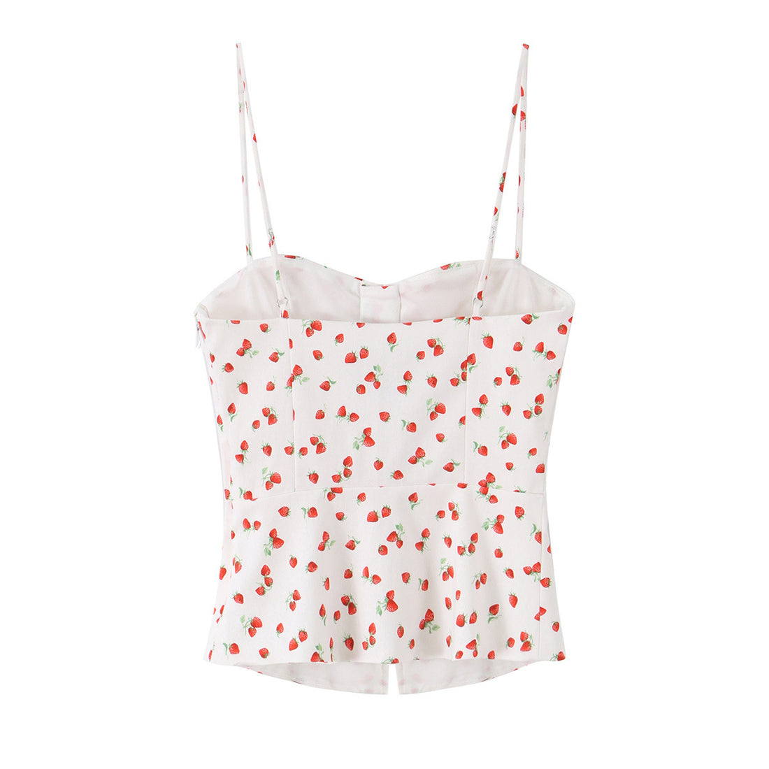 Damen Highwaist Cropped-Hose mit Erdbeer-Print und geradem Bein Echo Archiv