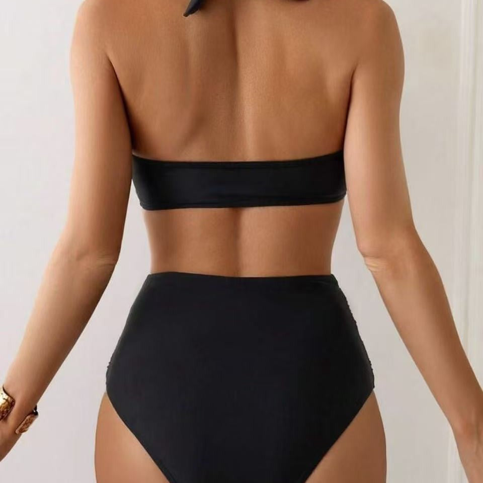 Damen Bikini-Set mit transparenten Einsätzen und hohem Taillenbund Echo Archiv